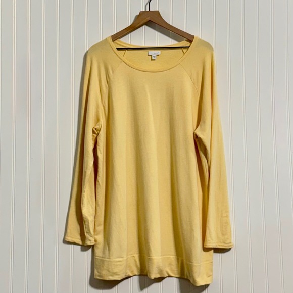 Pure Jill Tops - J. Jill Pure Jill Pima Cotton Modal Tunic Top XL Yellow Raglan Long Sleeve